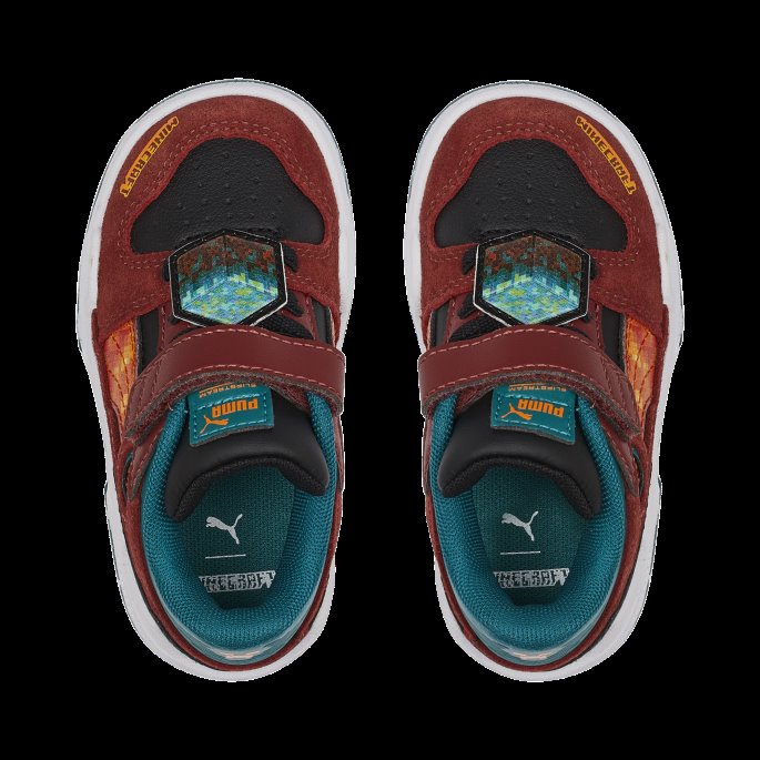 Puma På Tilbud X Minecraft Slipstream Alternativ Lukking Spedbarn Joggesko Rødbrun-blågrønn