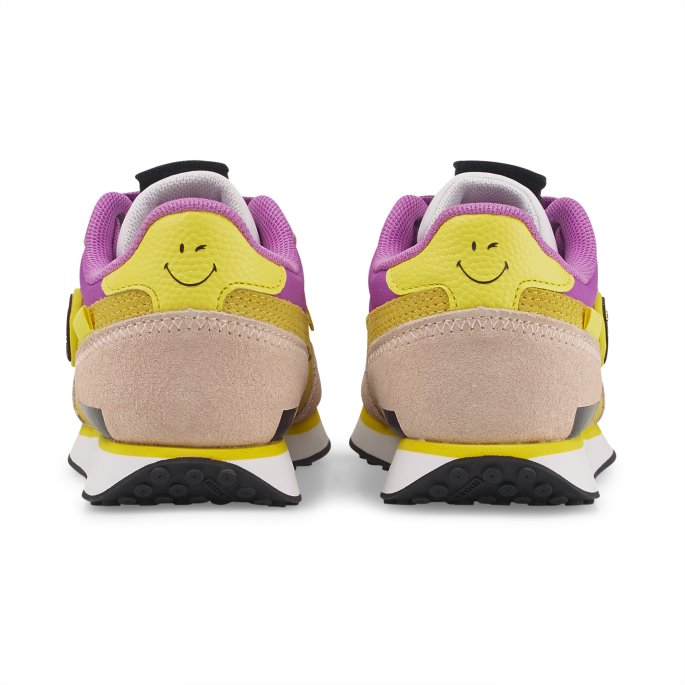 Puma På Tilbud X Smileyworld Future Rider Små Barnesko Rosa Kvarts-lilla Pop-svart