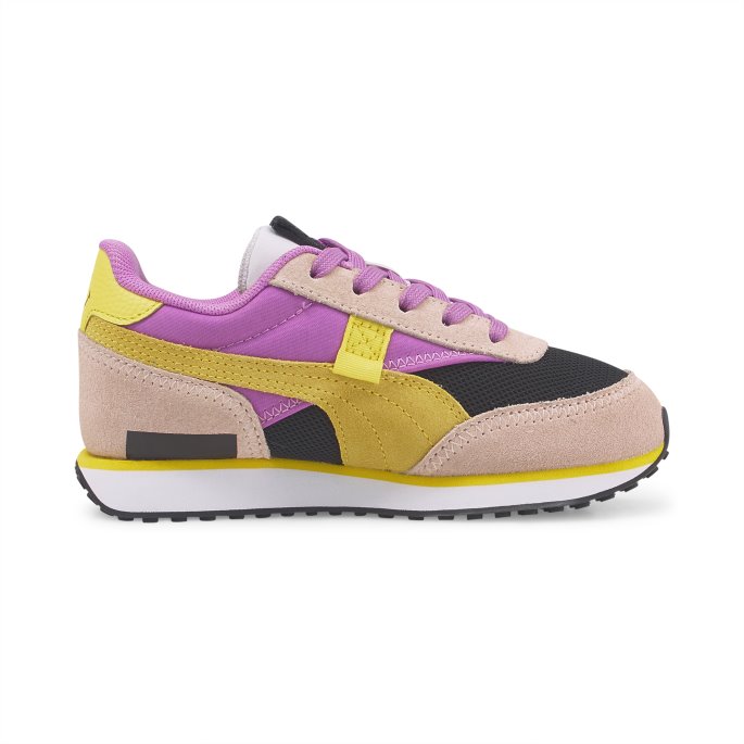 Puma På Tilbud X Smileyworld Future Rider Små Barnesko Rosa Kvarts-lilla Pop-svart