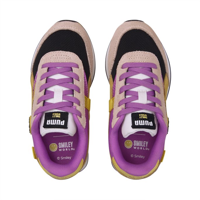 Puma På Tilbud X Smileyworld Future Rider Små Barnesko Rosa Kvarts-lilla Pop-svart