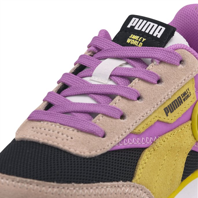 Puma På Tilbud X Smileyworld Future Rider Små Barnesko Rosa Kvarts-lilla Pop-svart