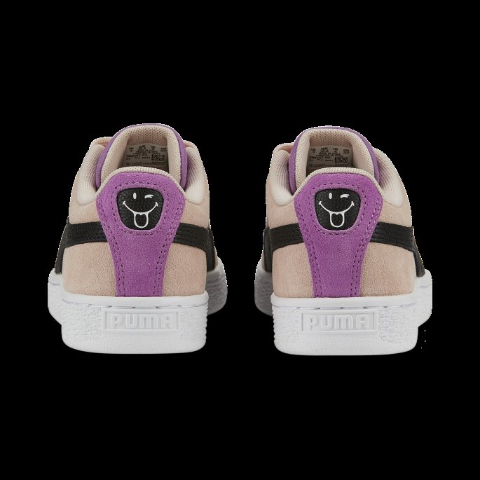 Puma På Tilbud X Smileyworld Semsket Skinn Joggesko For Store Barn Rosa Kvarts-lilla Pop-svart