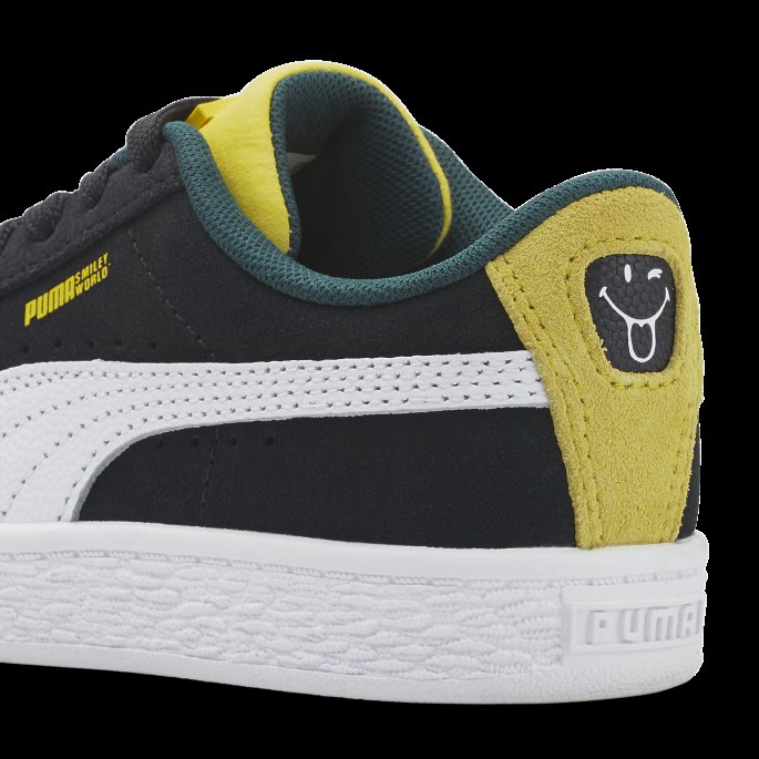 Puma På Tilbud X Smileyworld Semsket Små Joggesko For Barn Svart-hvit-levende Gul