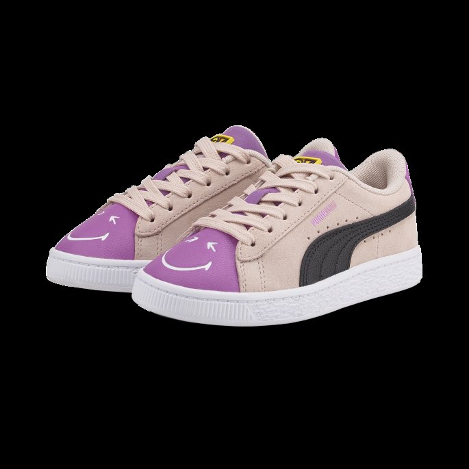 Puma På Tilbud X Smileyworld Semsket Små Joggesko For Barn Rosa Quartz-lilla Pop-svart
