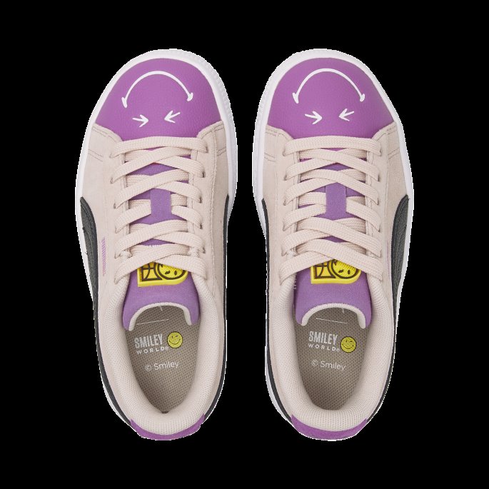 Puma På Tilbud X Smileyworld Semsket Små Joggesko For Barn Rosa Quartz-lilla Pop-svart