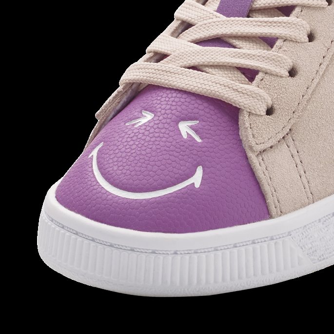 Puma På Tilbud X Smileyworld Semsket Små Joggesko For Barn Rosa Quartz-lilla Pop-svart