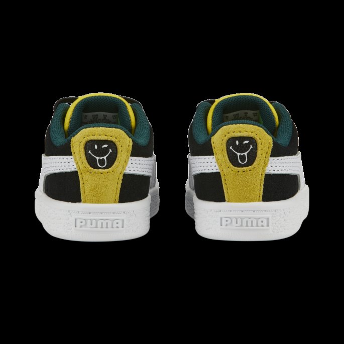 Puma På Tilbud X Smileyworld Semsket Sneakers Til Småbarn Svart-hvit-pulserende Gul