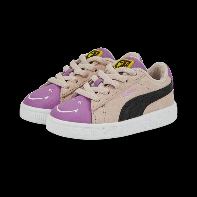 Puma På Tilbud X Smileyworld Semsket Sneakers Til Småbarn Rosa Kvarts-lilla Pop-svart