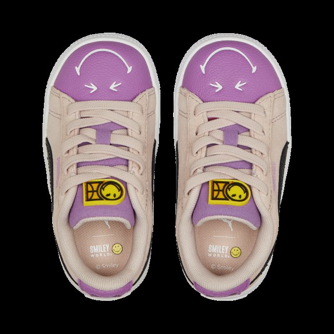 Puma På Tilbud X Smileyworld Semsket Sneakers Til Småbarn Rosa Kvarts-lilla Pop-svart