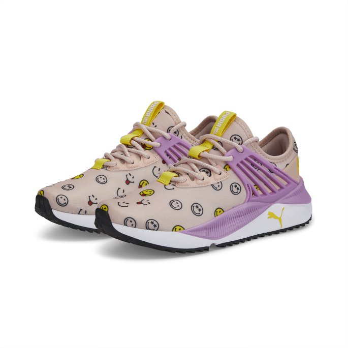 Puma På Tilbud X Smileyworld Pacer Future Youth Joggesko Rose Quartz-lilla Pop-gule
