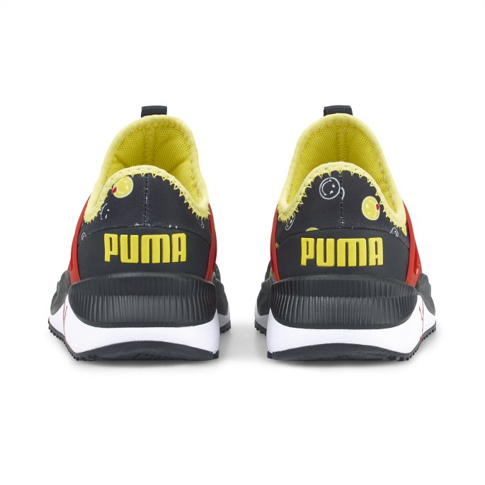 Puma På Tilbud X Smileyworld Pacer Future Førskole Joggesko Svart-rød-levende Gul