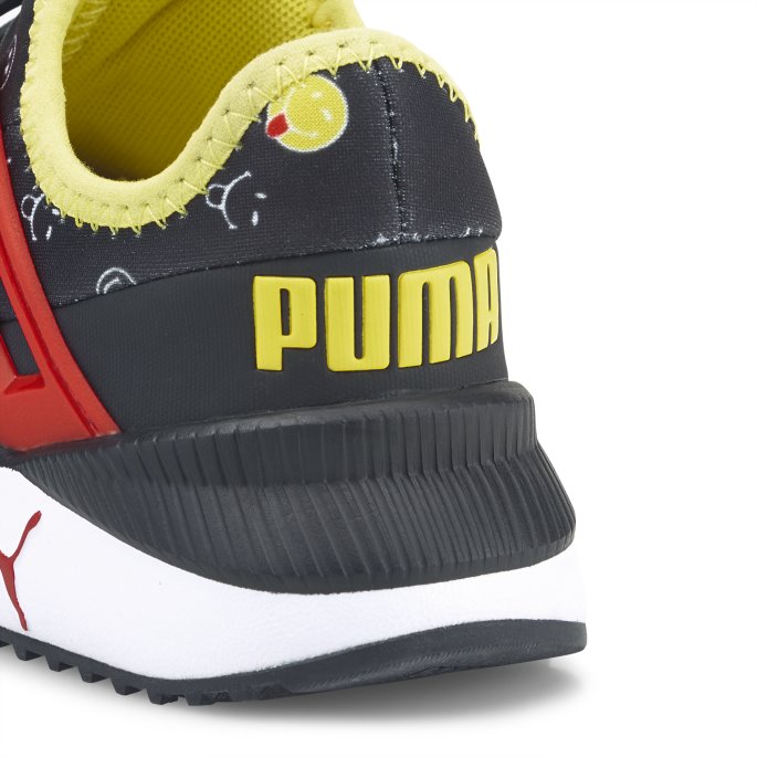 Puma På Tilbud X Smileyworld Pacer Future Førskole Joggesko Svart-rød-levende Gul