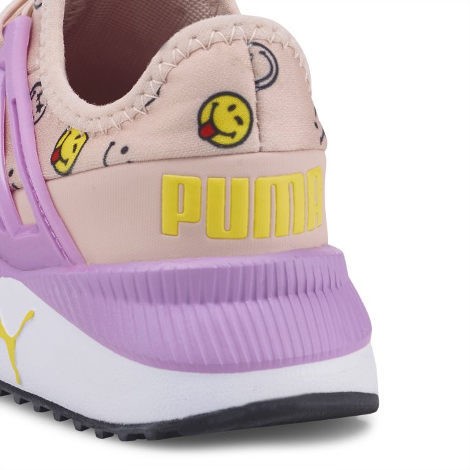 Puma På Tilbud X Smileyworld Pacer Future Førskole Joggesko Rose Quartz-lilla Pop-gul
