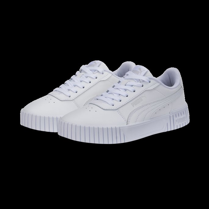 Hvit-hvit-sølv Puma På Tilbud Carina 2.0 Sneakers Ungdom