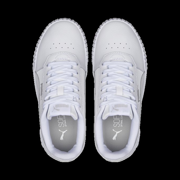 Hvit-hvit-sølv Puma På Tilbud Carina 2.0 Sneakers Ungdom