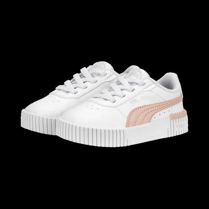 Puma På Tilbud Carina 2.0 Ac Joggesko Babyer Hvit-rosa Støv-sølv