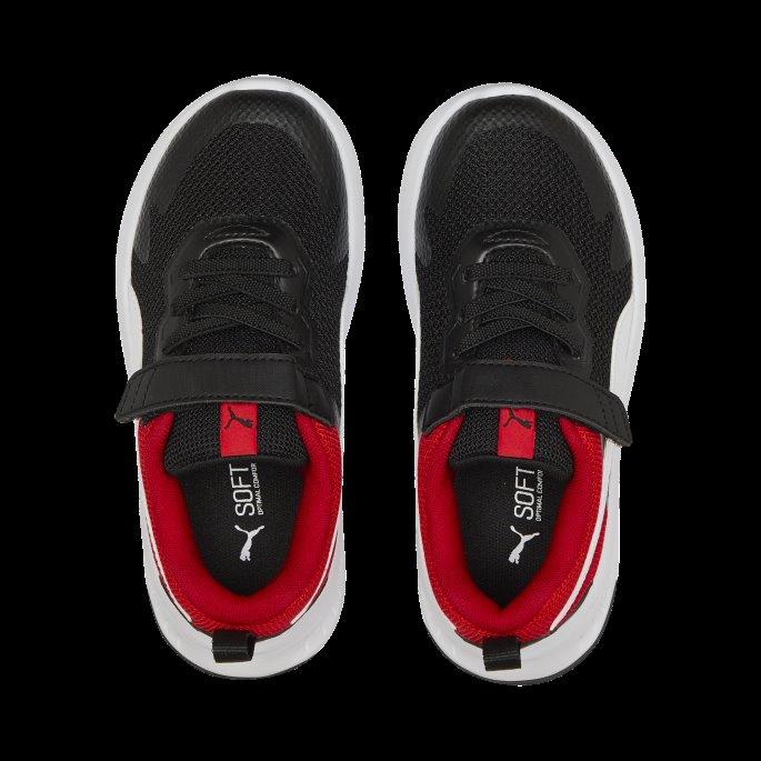 Evolve Run Mesh Alternative Lukking Joggesko Barn Svart-hvit Puma På Tilbud