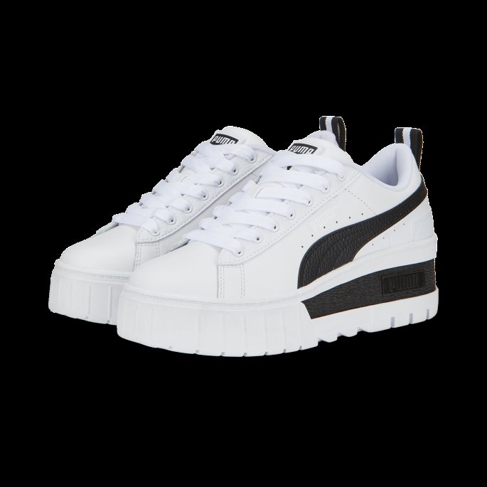 Puma På Tilbud Mayze Wedge Joggesko Dame Hvit-svart