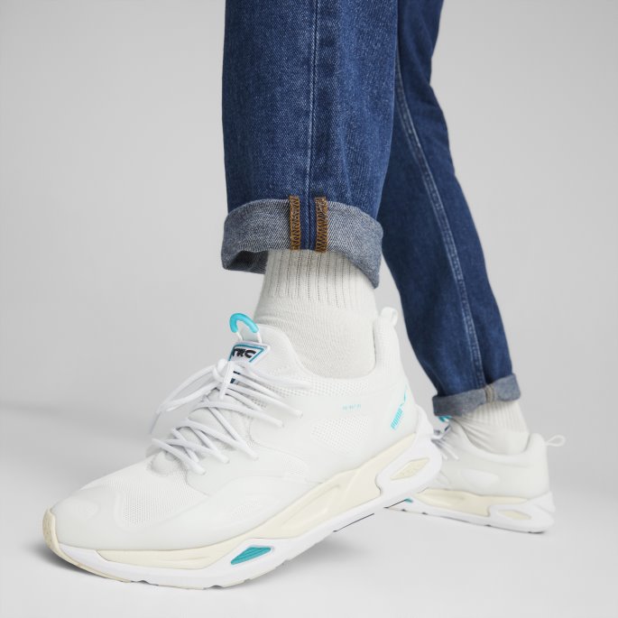 Hvit-dyp Aqua Puma På Tilbud Trc Blaze Støpte Joggesko