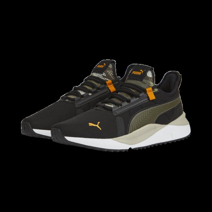 Pacer Future Street Sashiko Joggesko Svart-oliven-oransje Puma På Tilbud