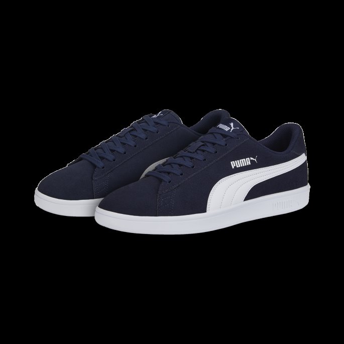 Peacoat-hvit-hvit Puma På Tilbud Smash V2 Brede Joggesko