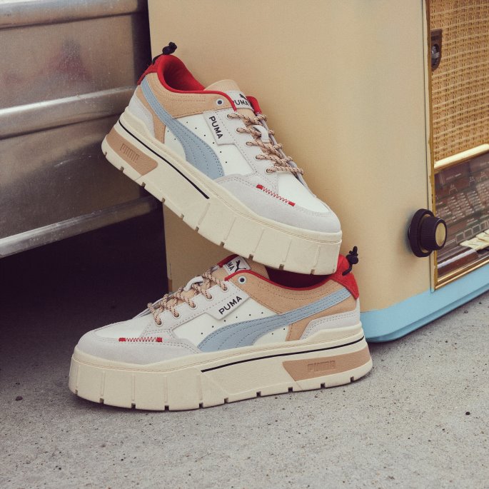 Puma På Tilbud Vaporous Grå Mayze Stack Retro Klasse Dame Joggesko