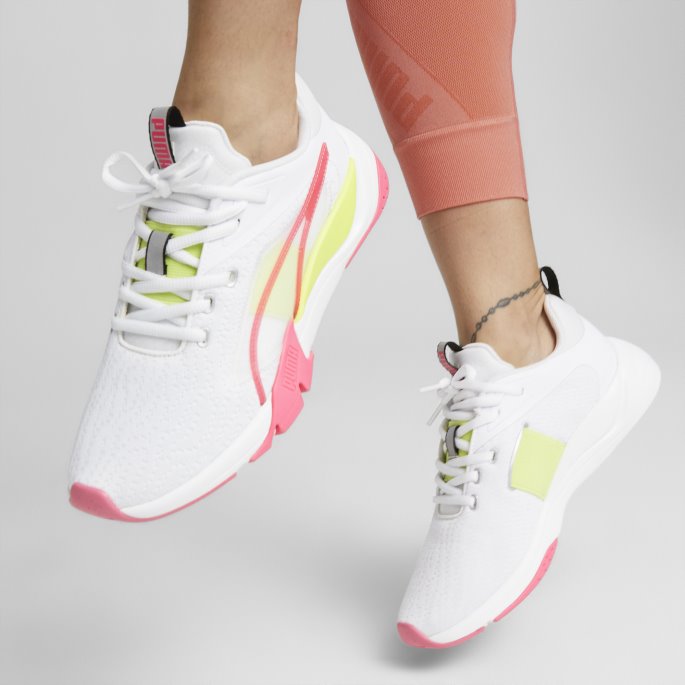 Zora In Motion Dame Joggesko Puma På Tilbud Hvit-solnedgang Rosa-lys Lime