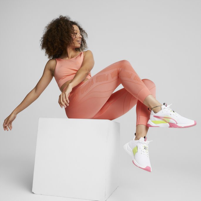 Zora In Motion Dame Joggesko Puma På Tilbud Hvit-solnedgang Rosa-lys Lime