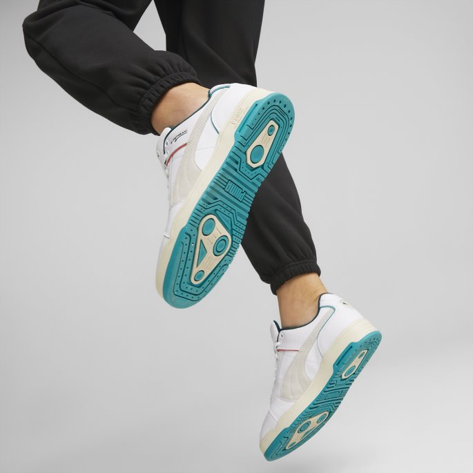 Puma På Tilbud Slipstream Lo Retro Sum Joggesko Hvit-dyp Aqua