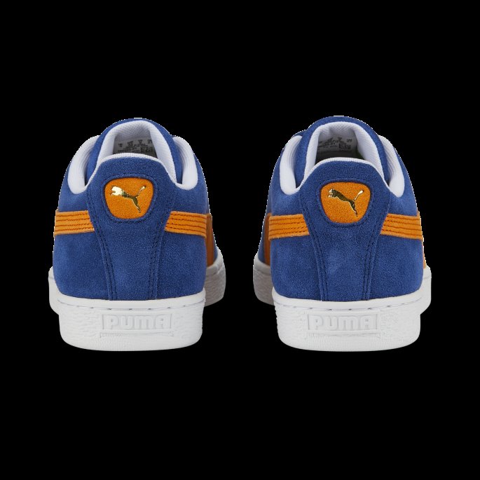 Flammende Blå-oransje-hvit Semsket Skinn Teams Ii Sneakers Puma På Tilbud