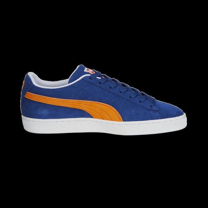 Flammende Blå-oransje-hvit Semsket Skinn Teams Ii Sneakers Puma På Tilbud