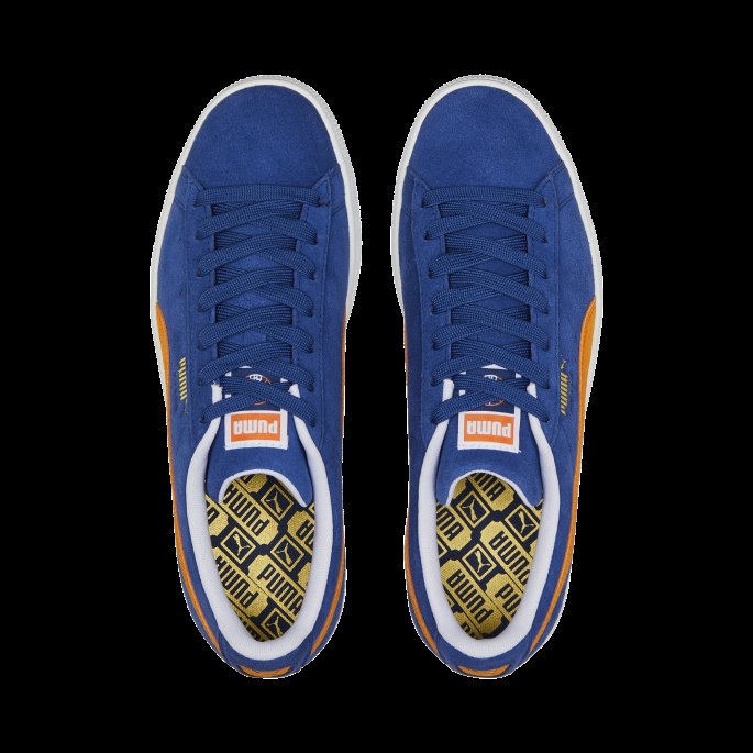Flammende Blå-oransje-hvit Semsket Skinn Teams Ii Sneakers Puma På Tilbud