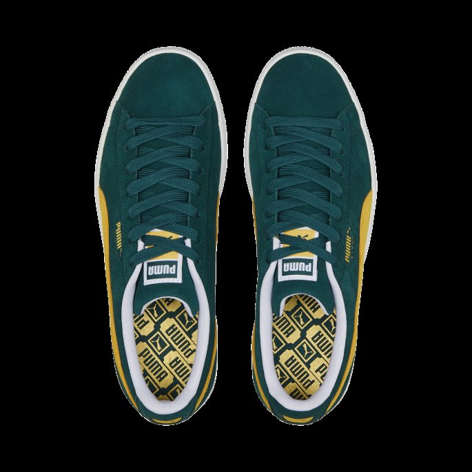 Semsket Skinn Teams Ii Sneakers Puma På Tilbud Varsity Grønn-sennepsfrø-hvit