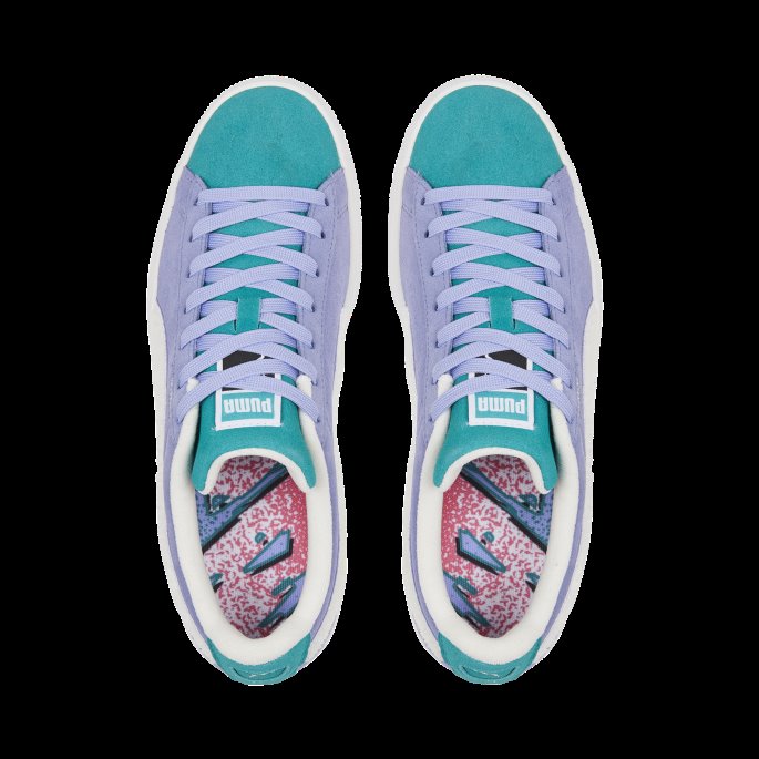Lavendel Pop-dyp Aqua-hvit Puma På Tilbud Semsket Fandom Joggesko