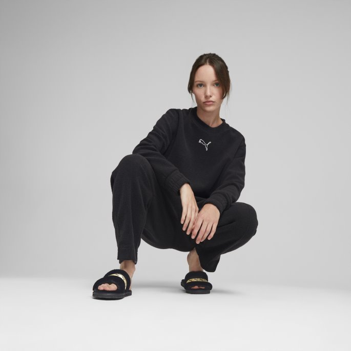 Black-team Gold Fluff Remix Metallic Slides Kvinner Puma På Salg