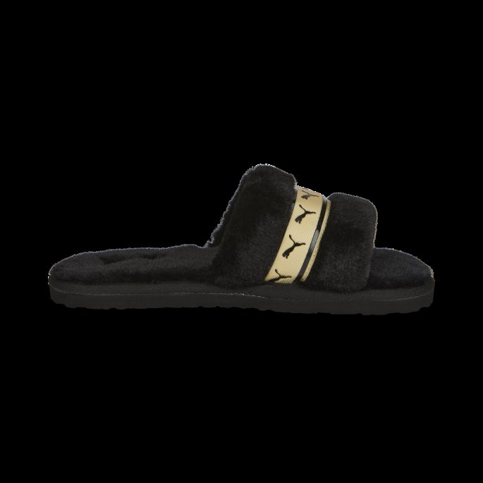Fluff Remix Metallic Bx Slides Kvinner Puma På Tilbud Black-team Gold