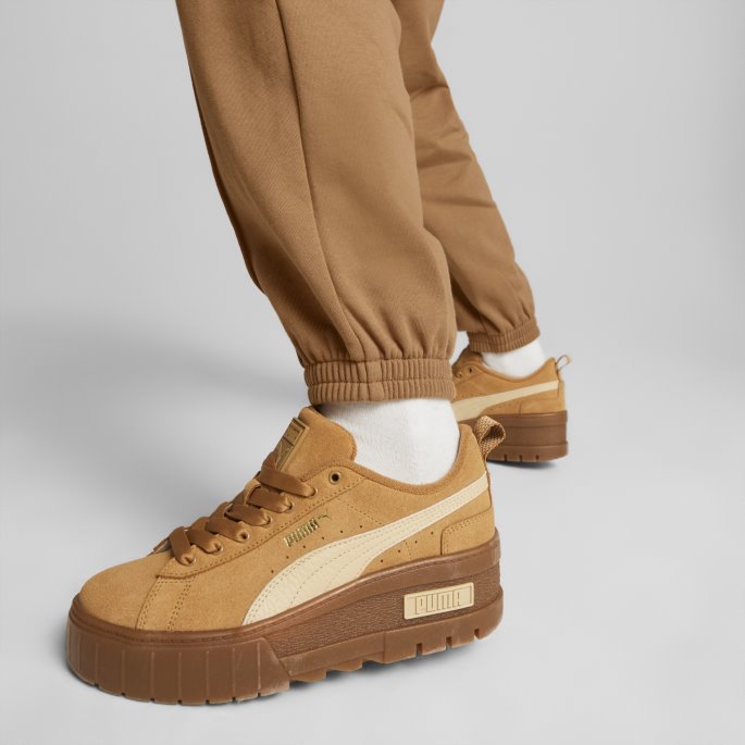 Puma På Tilbud Desert Tan Mayze Wedge Semsket Dame Joggesko