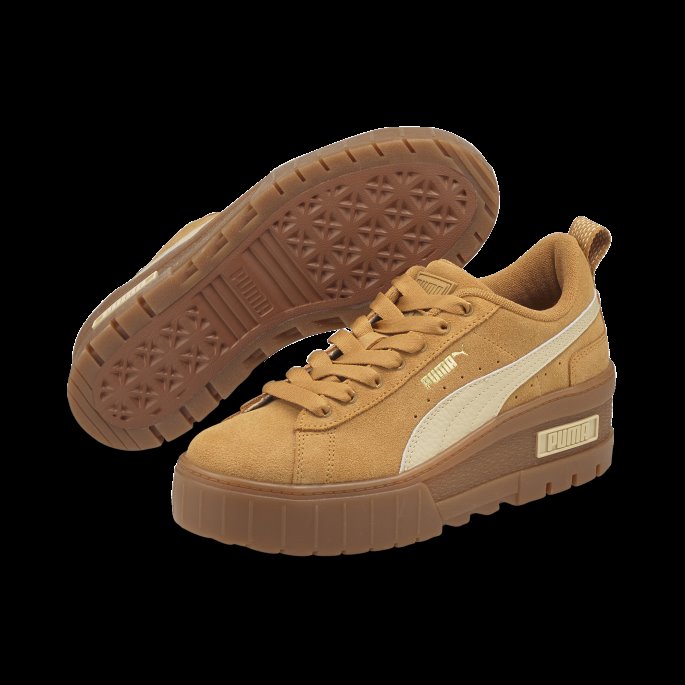 Puma På Tilbud Desert Tan Mayze Wedge Semsket Dame Joggesko