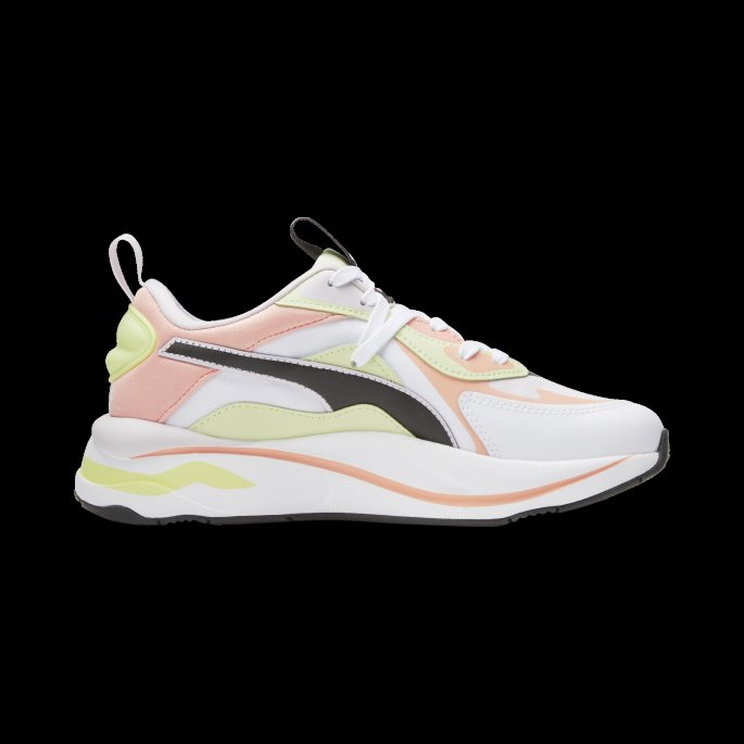 Lavendel Tåke-hvit-fersken Rosa Rs-kurve Umatchede Joggesko For Kvinner Puma På Tilbud