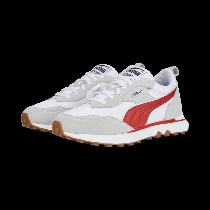 Hvit-platina Grå Puma På Tilbud Essentials Rider Fv Joggesko