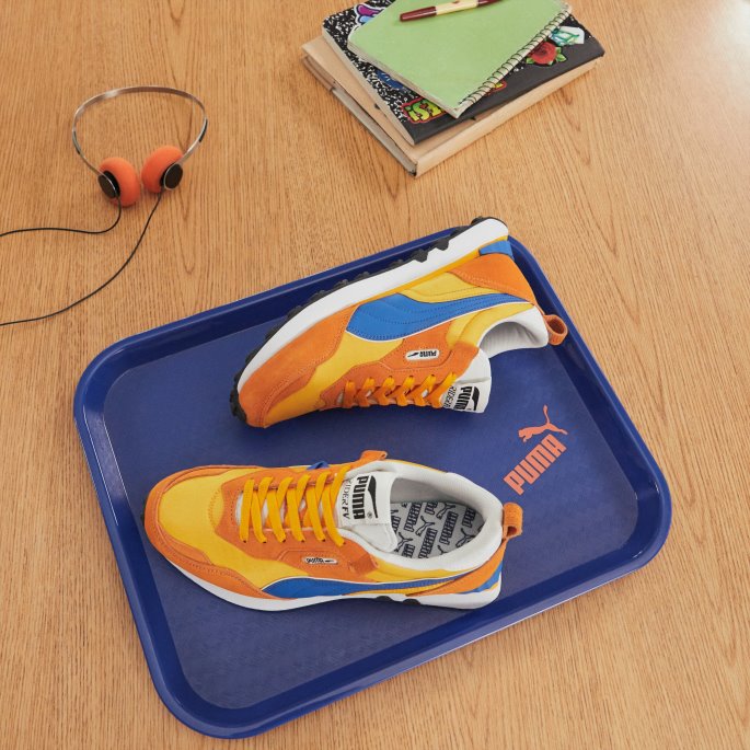 Mandarin-oransje Murstein Puma På Tilbud Rider Fv Essentials Joggesko
