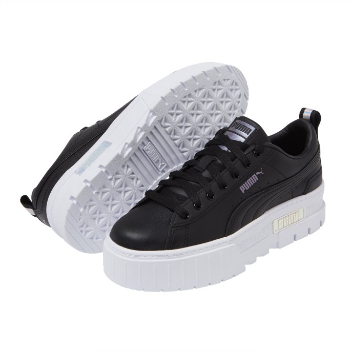 Mayze Skinn Iriserende Sneaker Puma På Tilbud Svart-svart-hvit