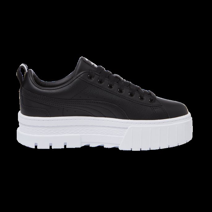 Mayze Skinn Iriserende Sneaker Puma På Tilbud Svart-svart-hvit