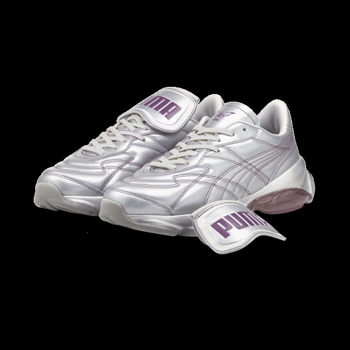Puma På Tilbud X Dua Lipa Cell Dome King Metallic Joggesko For Kvinner Sølv-byzantium-rosa Dame