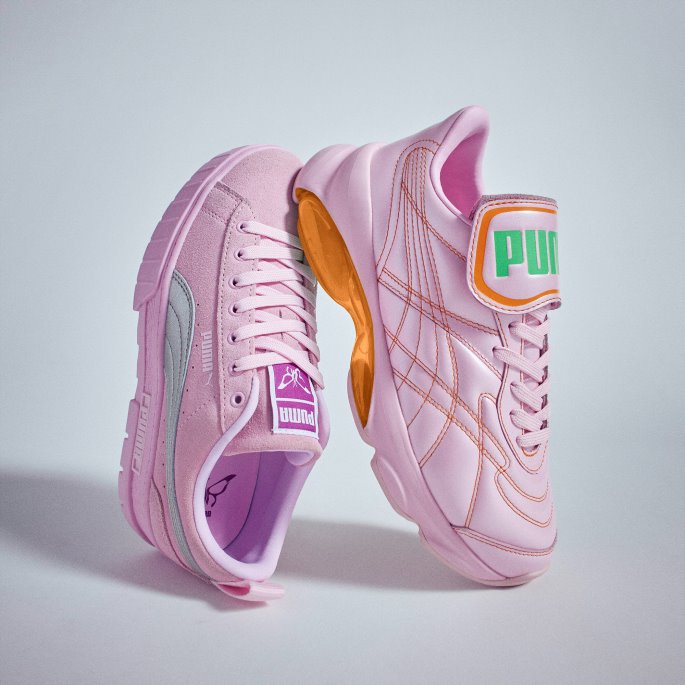 Puma På Tilbud X Dua Lipa Cell Dome King Metallic Dame Joggesko Rosa Dame-gulrot-irsk Grønn