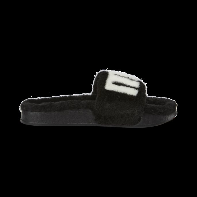 Leadcat 2.0 Fuzz Slides For Kvinner Puma På Tilbud Svart-hvit