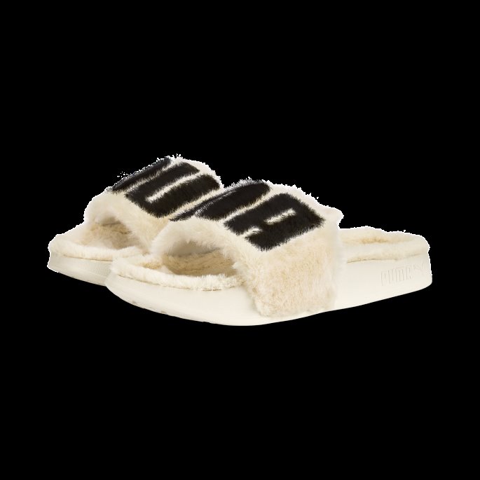 Leadcat 2.0 Fuzz Slides Eggnog-svart Puma For Kvinner På Salg
