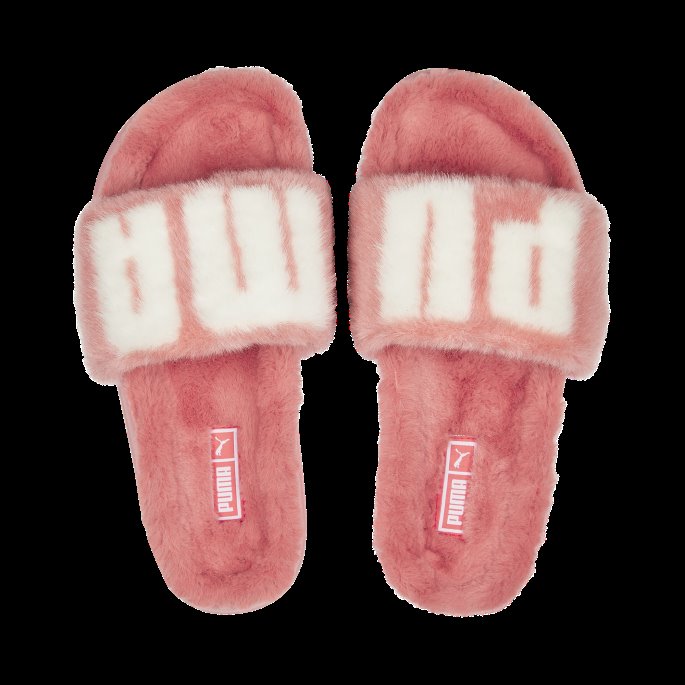 Puma På Tilbud Leadcat 2.0 Fuzz Kvinners Lysbilder Nellik Rosa-hvit