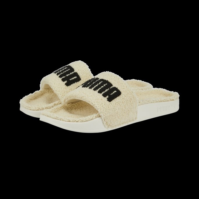 Puma På Tilbud Whisper Hvit-svart Leadcat 2.0 Sherpa Slides Kvinner