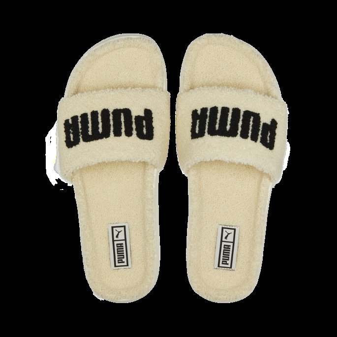 Puma På Tilbud Whisper Hvit-svart Leadcat 2.0 Sherpa Slides Kvinner